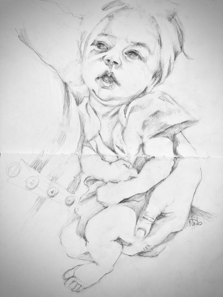 In her grandmother’s arms